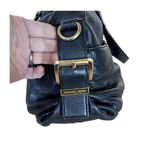 Michael Kors AQ-1206 Black Pebbled Leather Handbag Satchel - Authentic - Picture 6 of 12